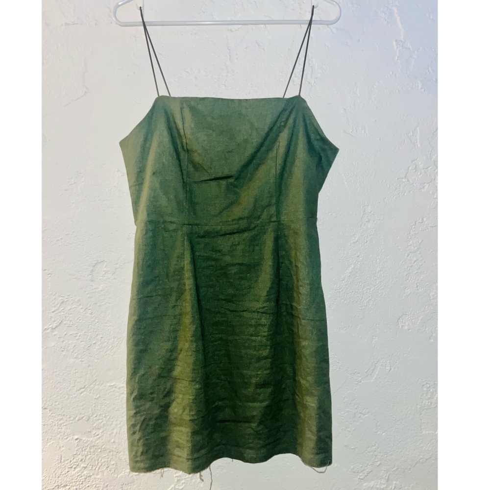 Lottie Moss olive green linen dress